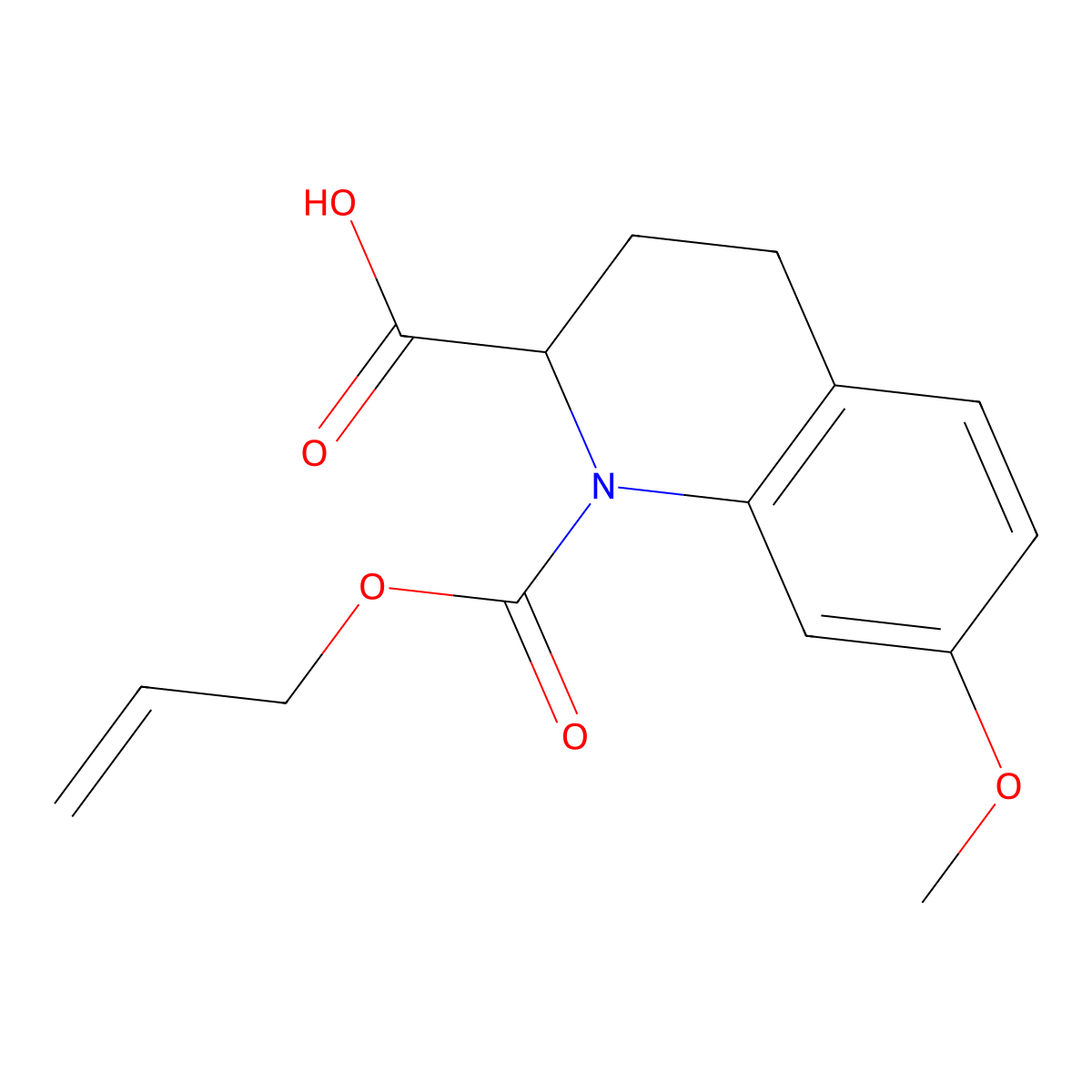 7-Methoxy-1-[(prop-2-en-1-yloxy)carbonyl]-1,2,3,4-tetrahydroquinoline-2-carboxylic acid molecular structure, CAS 2803823-10-9