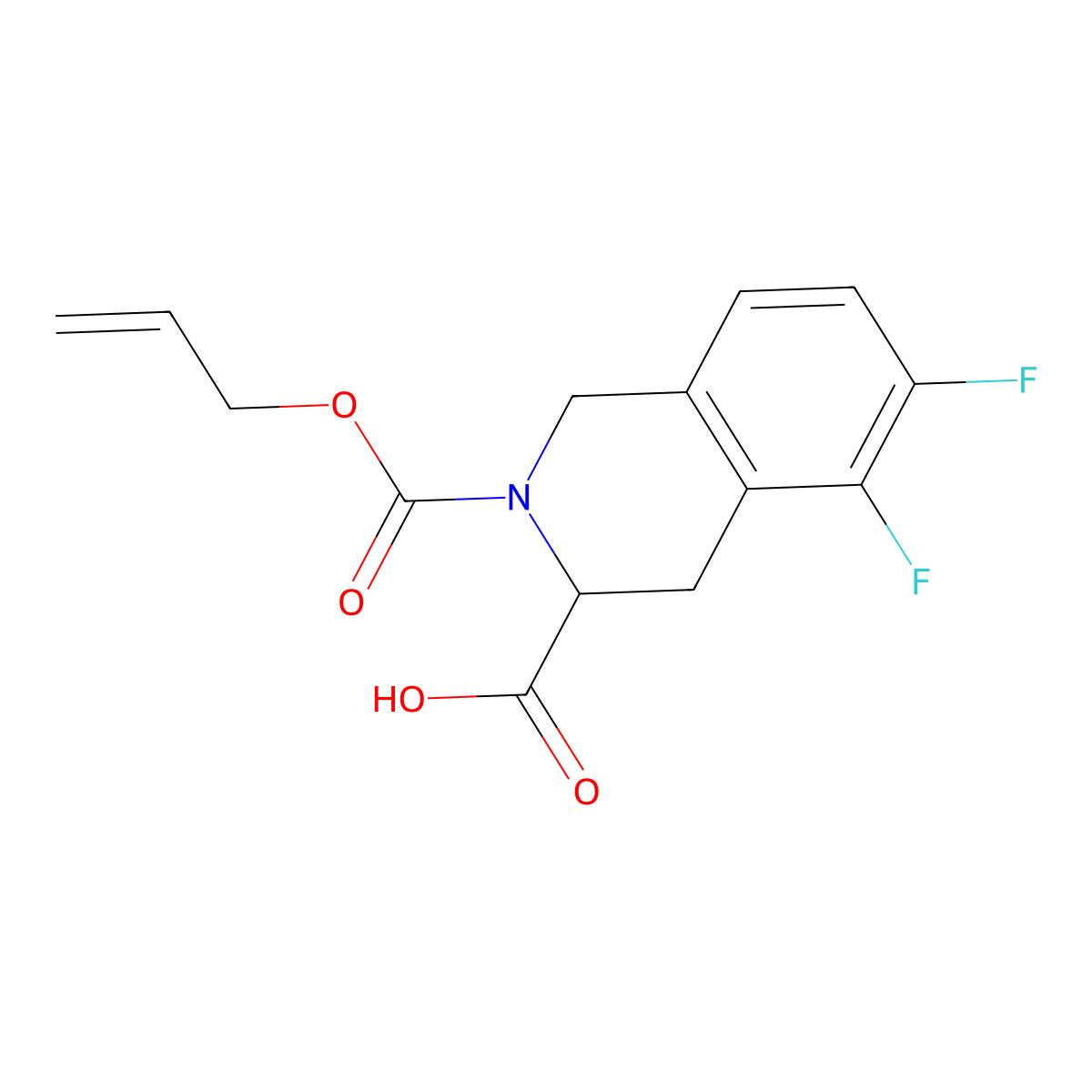 5,6-Difluoro-2-[(prop-2-en-1-yloxy)carbonyl]-1,2,3,4-tetrahydroisoquinoline-3-carboxylic acid molecular structure, CAS 2803823-16-5