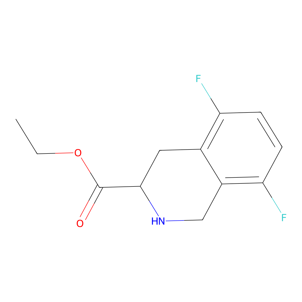Ethyl 5,8-difluoro-1,2,3,4-tetrahydroisoquinoline-3-carboxylate molecular structure, CAS 2803823-20-1