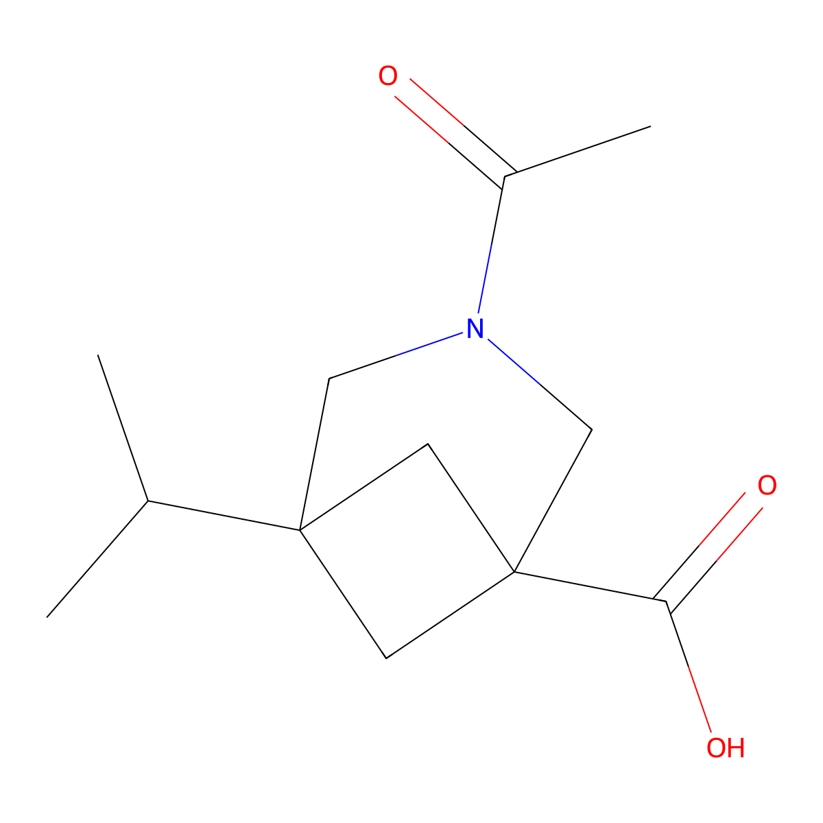 3-Acetyl-5-(propan-2-yl)-3-azabicyclo[3.1.1]heptane-1-carboxylic acid molecular structure, CAS 2803823-25-6
