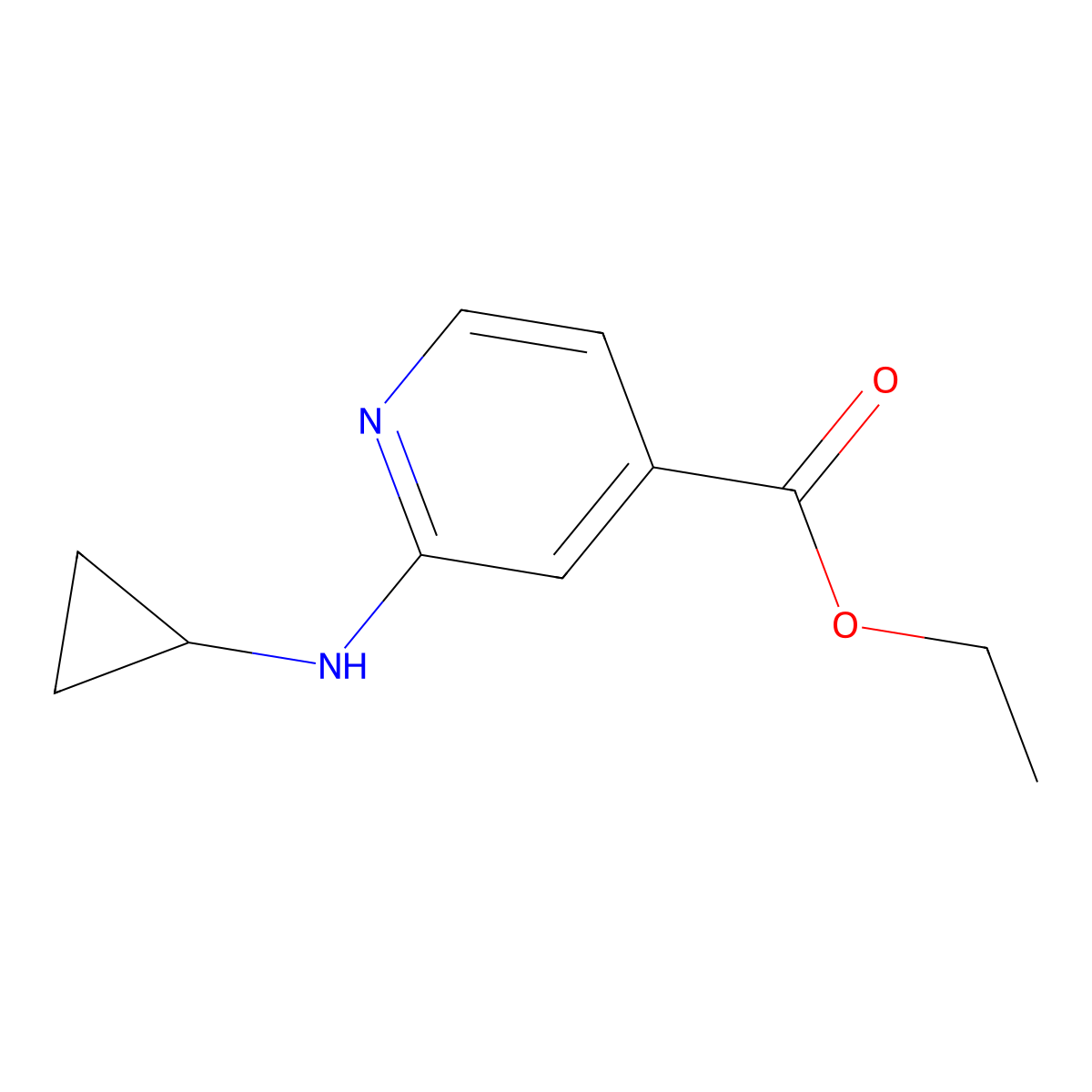Ethyl 2-(cyclopropylamino)pyridine-4-carboxylate molecular structure, CAS 2803823-38-1