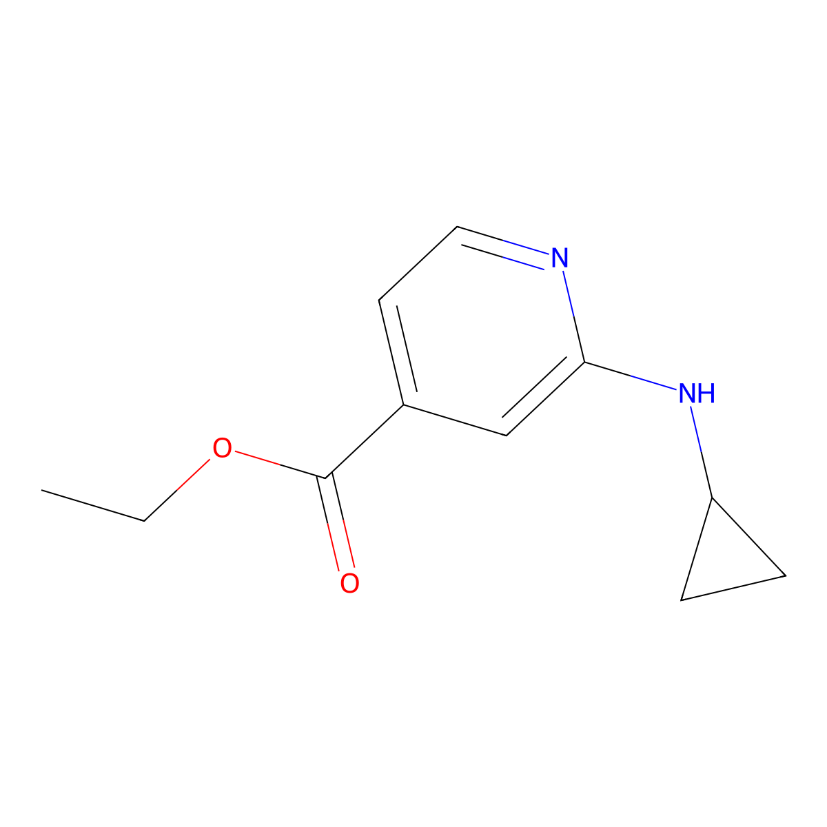 Ethyl 2-(cyclopropylamino)pyridine-4-carboxylate molecular structure, CAS 2803823-38-1