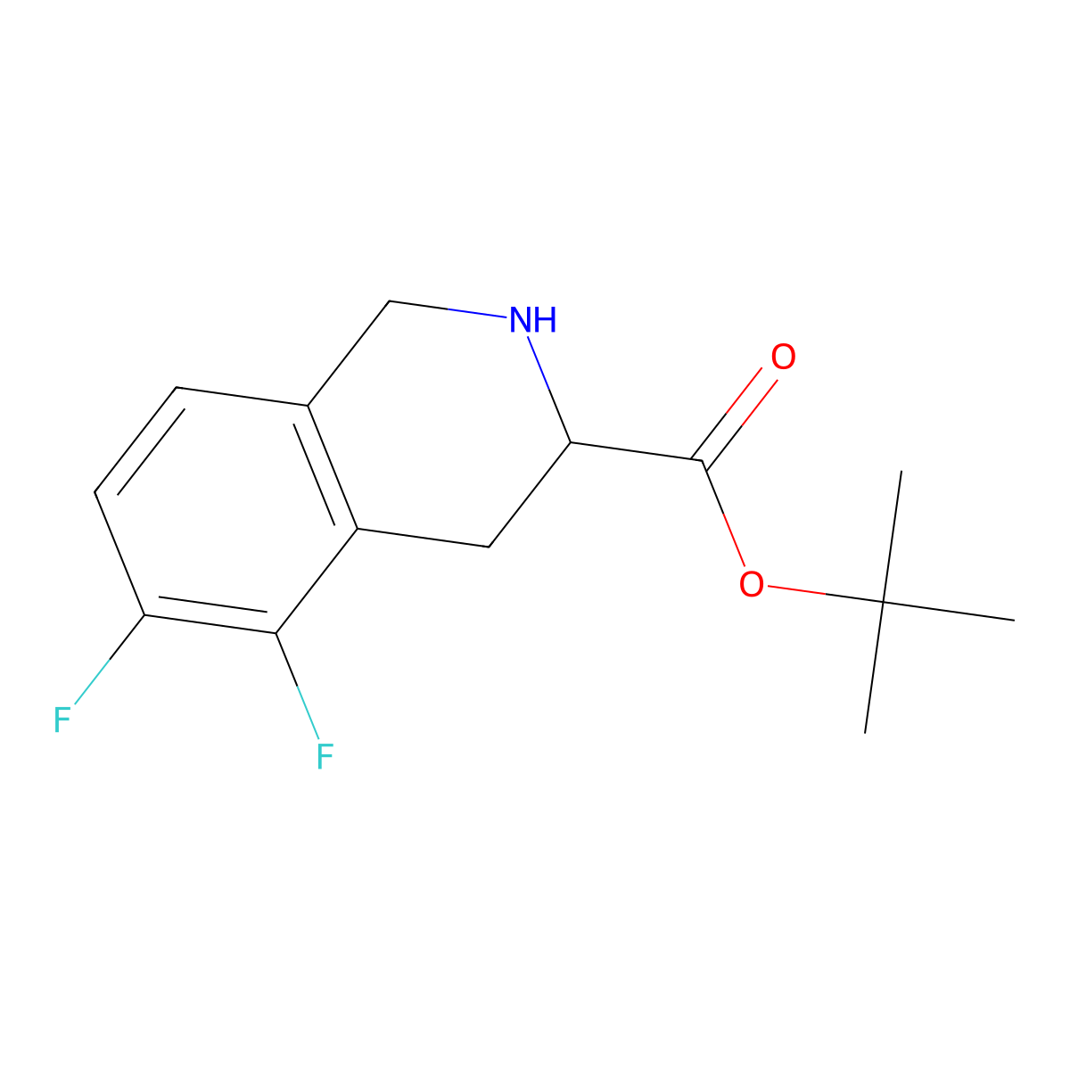 Tert-butyl 5,6-difluoro-1,2,3,4-tetrahydroisoquinoline-3-carboxylate molecular structure, CAS 2803823-51-8