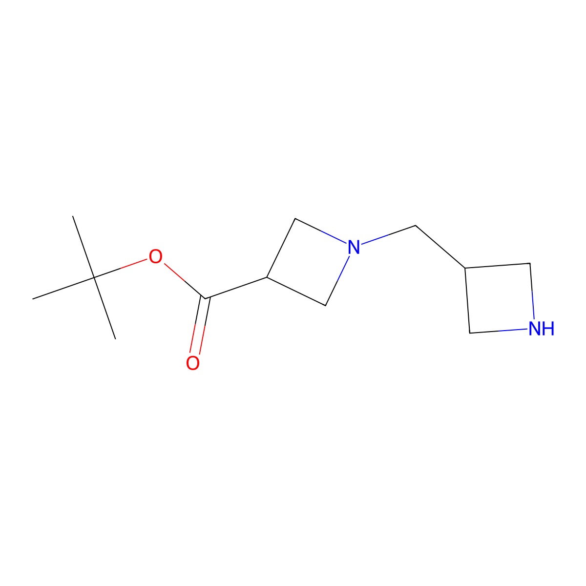Tert-butyl 1-[(azetidin-3-yl)methyl]azetidine-3-carboxylate molecular structure, CAS 2803823-52-9