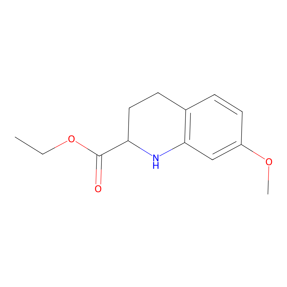 Ethyl 7-methoxy-1,2,3,4-tetrahydroquinoline-2-carboxylate molecular structure, CAS 2803823-53-0