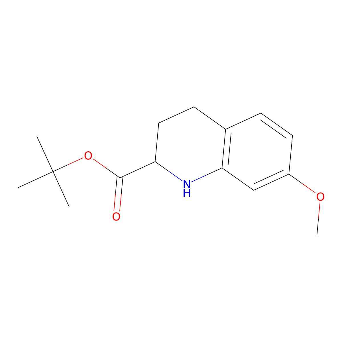 Tert-butyl 7-methoxy-1,2,3,4-tetrahydroquinoline-2-carboxylate molecular structure, CAS 2803823-56-3