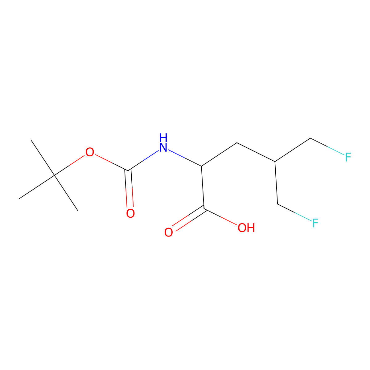 2-{[(Tert-butoxy)carbonyl]amino}-5-fluoro-4-(fluoromethyl)pentanoic acid molecular structure, CAS 2803823-60-9