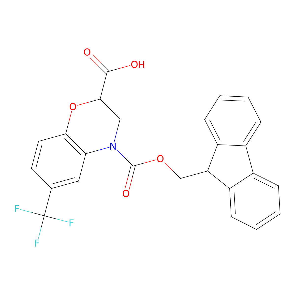 4-{[(9H-fluoren-9-yl)methoxy]carbonyl}-6-(trifluoromethyl)-3,4-dihydro-2H-1,4-benzoxazine-2-carboxylic acid molecular structure, CAS 2803823-67-6