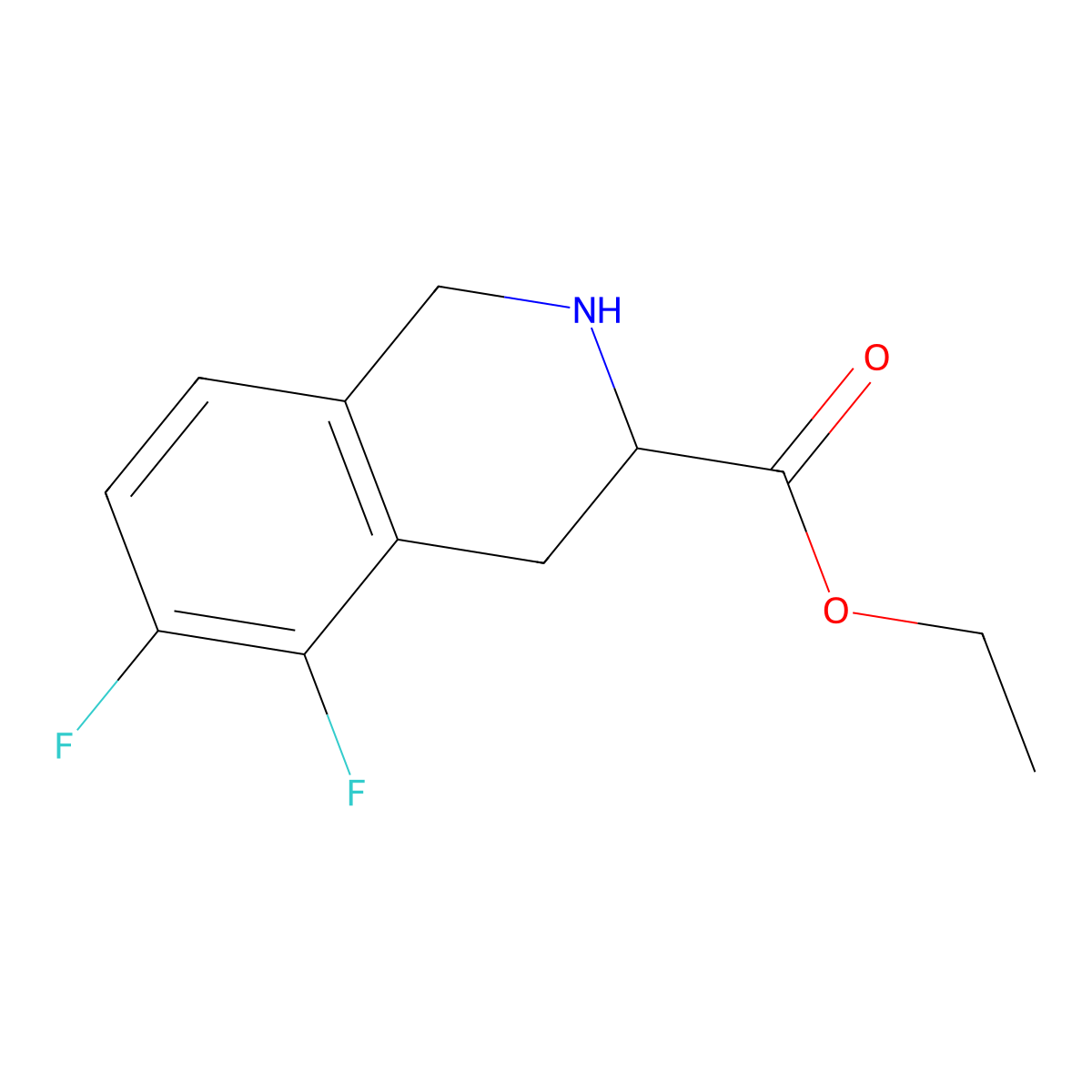 Ethyl 5,6-difluoro-1,2,3,4-tetrahydroisoquinoline-3-carboxylate molecular structure, CAS 2803823-72-3