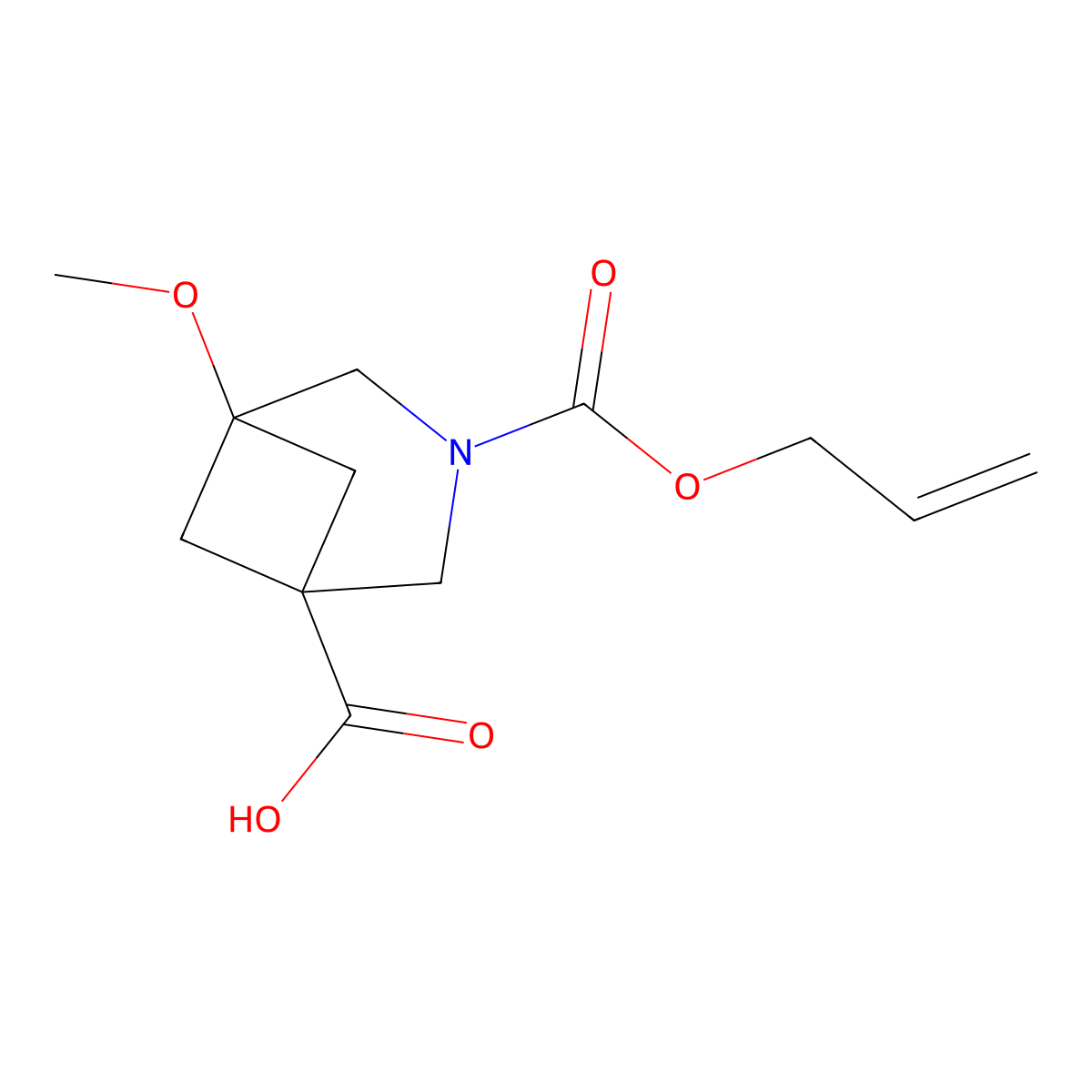 5-Methoxy-3-[(prop-2-en-1-yloxy)carbonyl]-3-azabicyclo[3.1.1]heptane-1-carboxylic acid molecular structure, CAS 2803823-74-5
