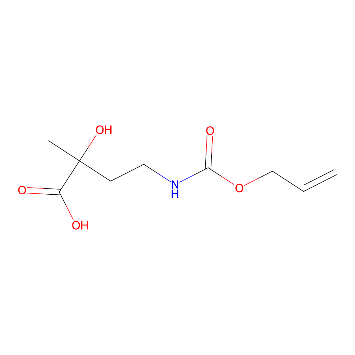 2-Hydroxy-2-methyl-4-{[(prop-2-en-1-yloxy)carbonyl]amino}butanoic acid molecular structure, CAS 2803823-75-6