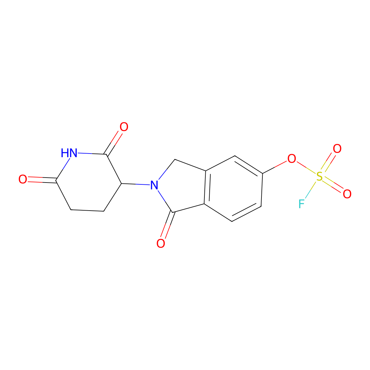 2-(2,6-dioxopiperidin-3-yl)-1-oxo-2,3-dihydro-1H-isoindol-5-yl sulfurofluoridate molecular structure, CAS 2803823-78-9