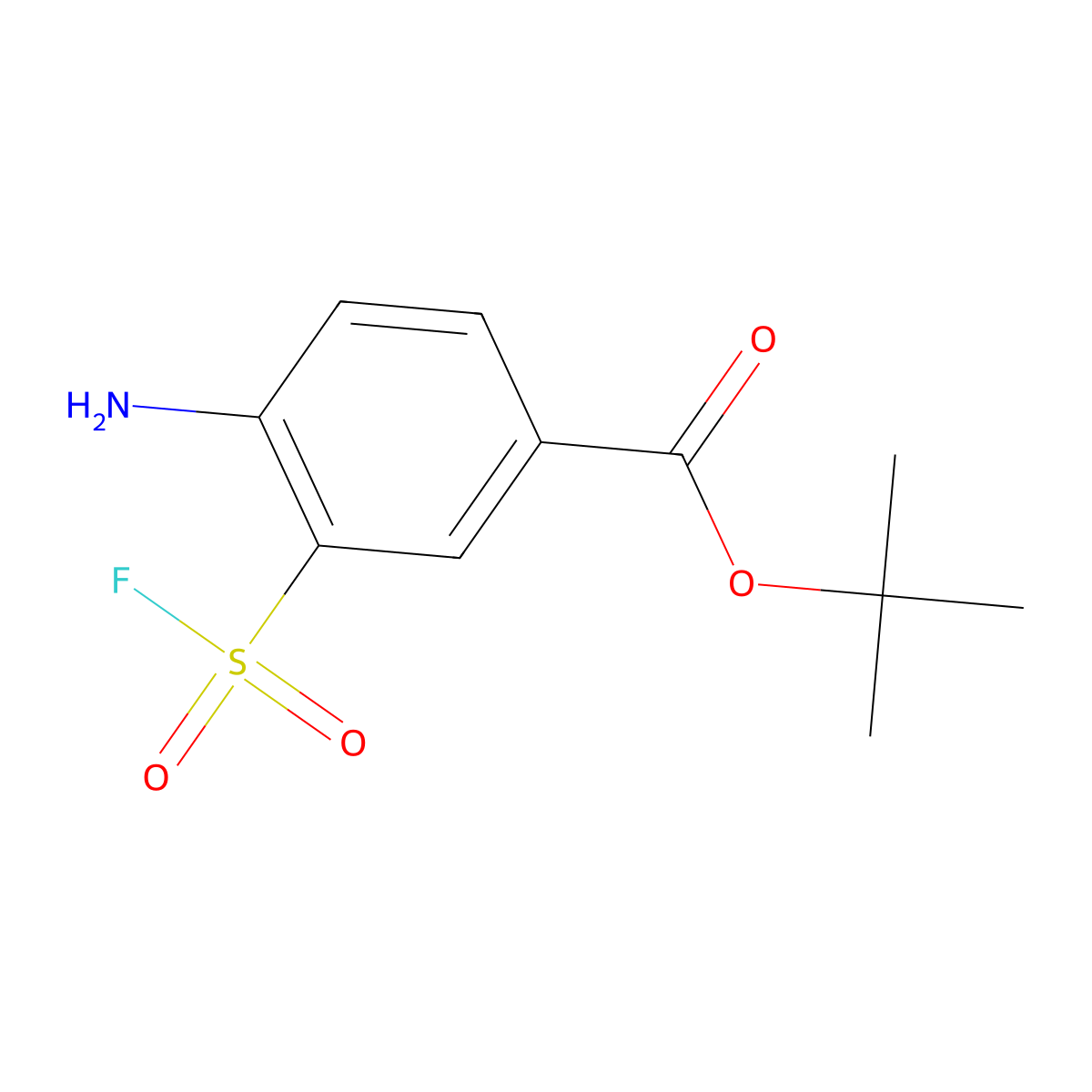 Tert-butyl 4-amino-3-(fluorosulfonyl)benzoate molecular structure, CAS 2803823-85-8