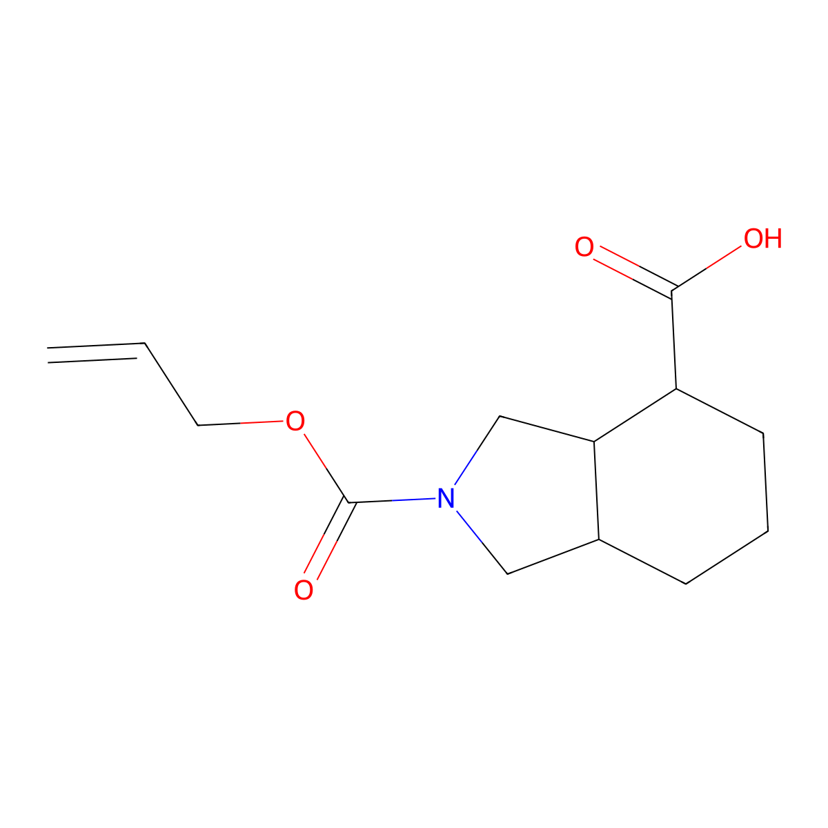 2-[(prop-2-en-1-yloxy)carbonyl]-octahydro-1H-isoindole-4-carboxylic acid molecular structure, CAS 2803826-69-7