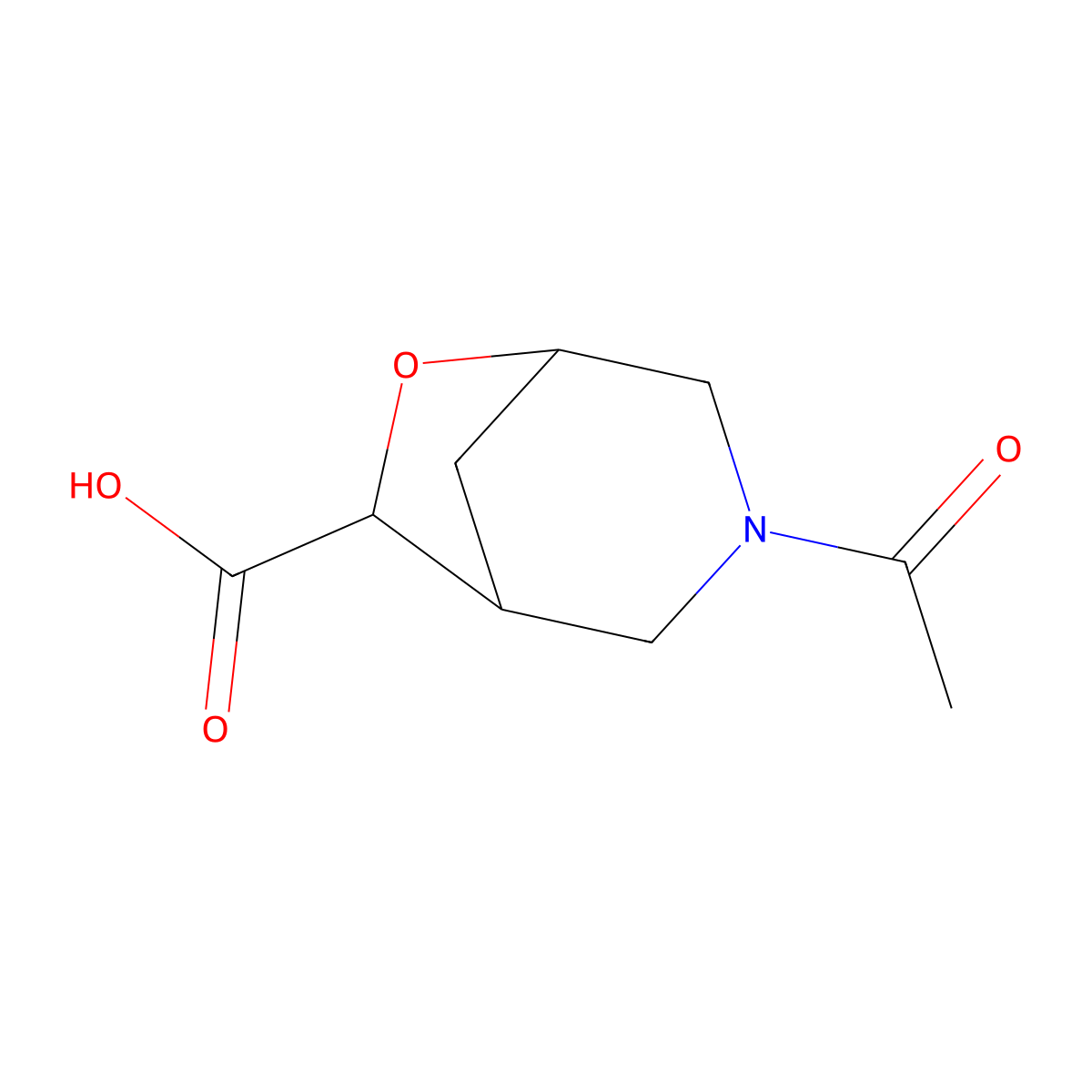 3-Acetyl-6-oxa-3-azabicyclo[3.2.1]octane-7-carboxylic acid molecular structure, CAS 2803826-71-1