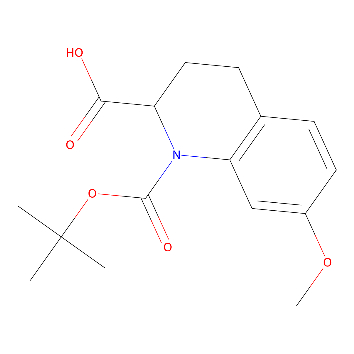 1-[(Tert-butoxy)carbonyl]-7-methoxy-1,2,3,4-tetrahydroquinoline-2-carboxylic acid molecular structure, CAS 2803826-72-2