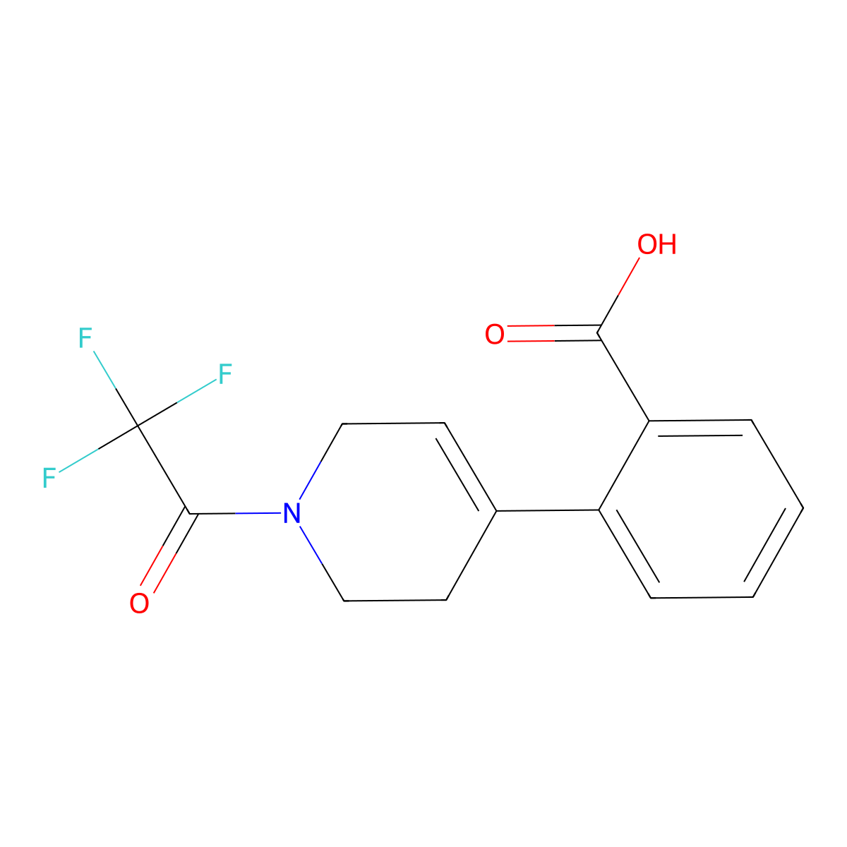 2-[1-(2,2,2-Trifluoroacetyl)-1,2,3,6-tetrahydropyridin-4-yl]benzoic acid molecular structure, CAS 2803826-76-6