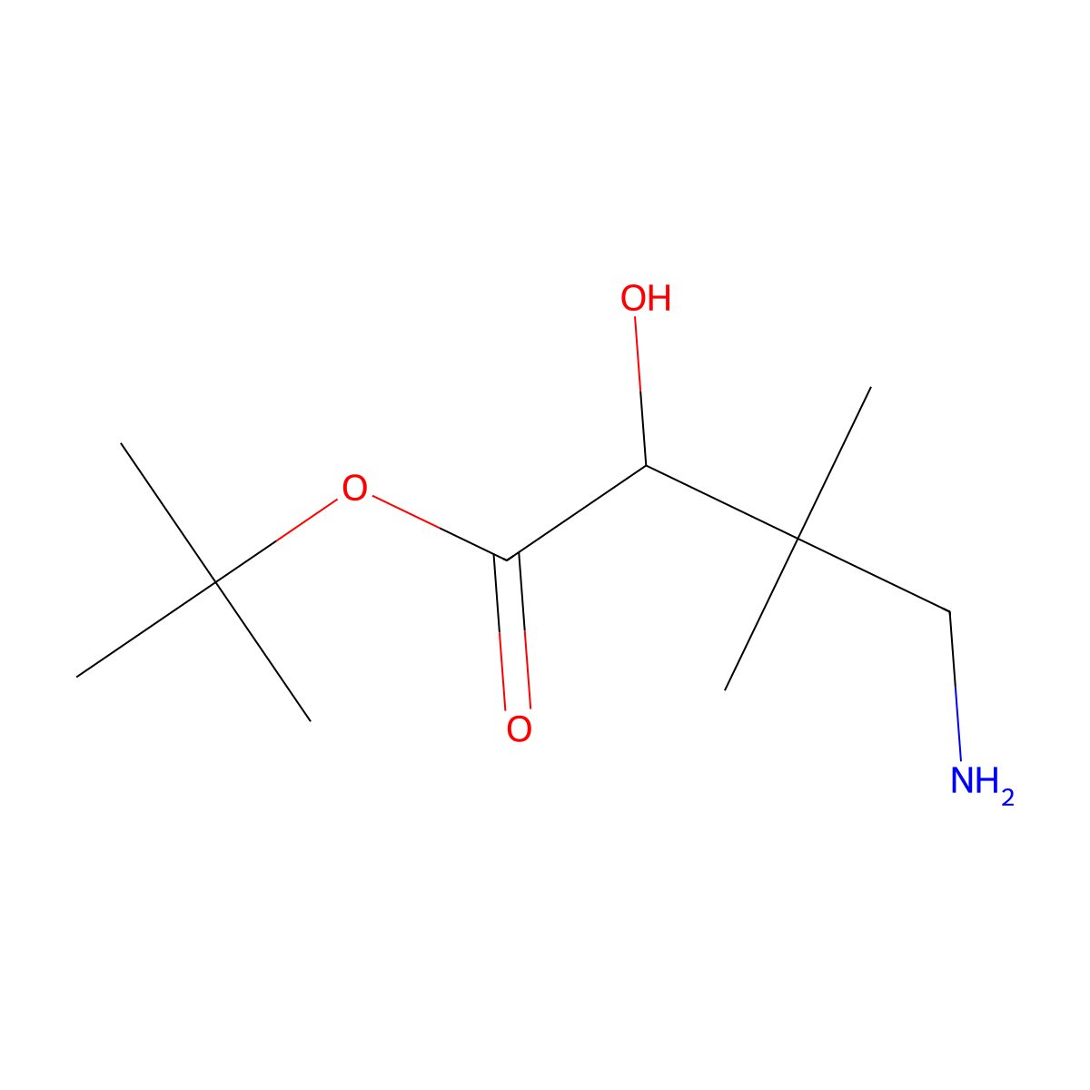 Tert-butyl 4-amino-2-hydroxy-3,3-dimethylbutanoate molecular structure, CAS 2803826-77-7