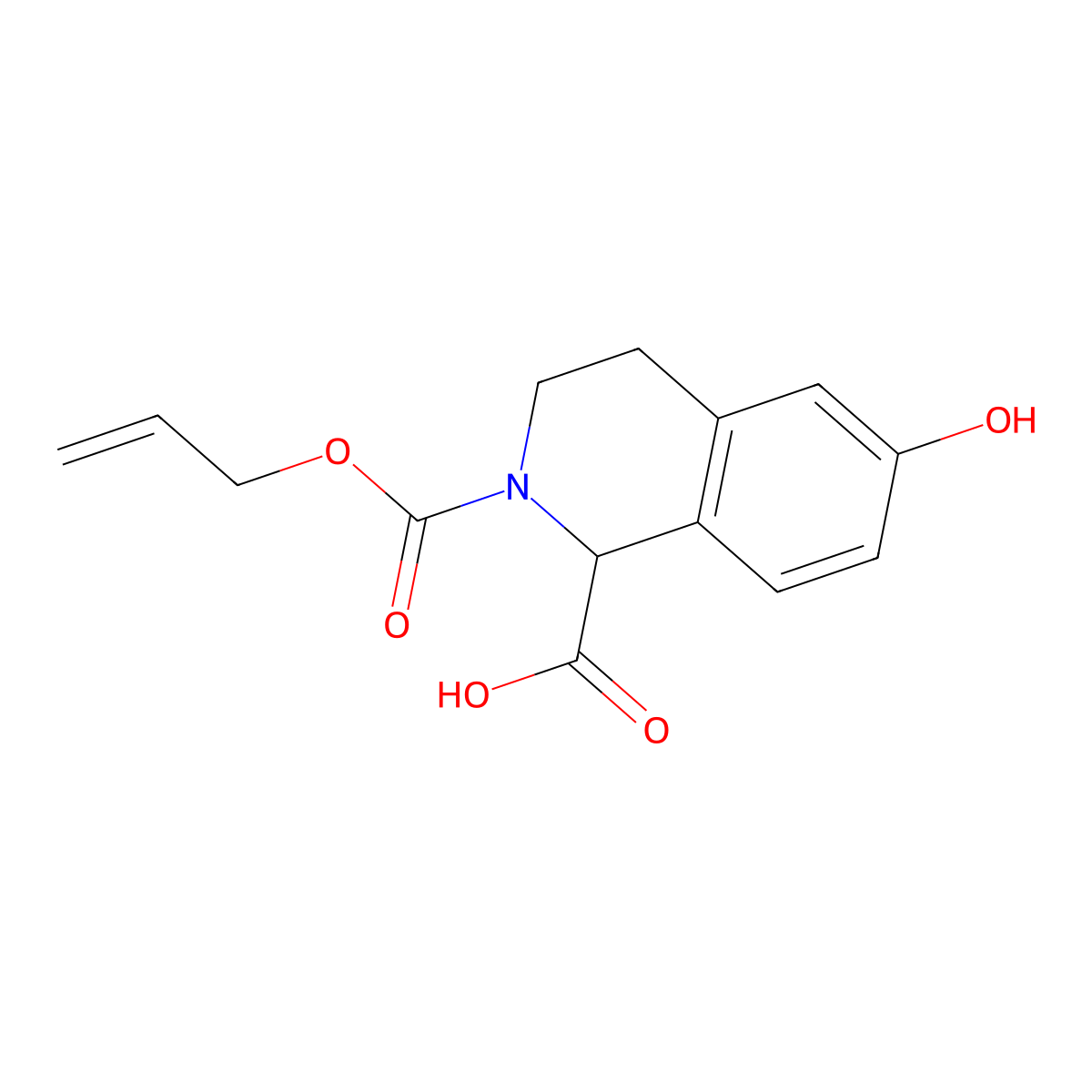 6-Hydroxy-2-[(prop-2-en-1-yloxy)carbonyl]-1,2,3,4-tetrahydroisoquinoline-1-carboxylic acid molecular structure, CAS 2803826-78-8