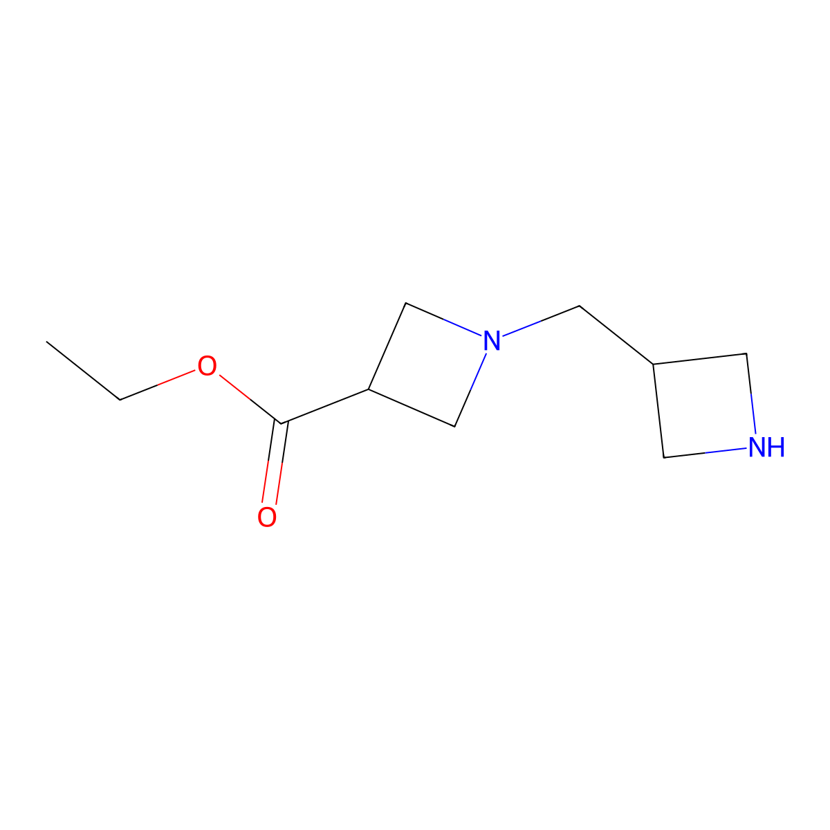 Ethyl 1-[(azetidin-3-yl)methyl]azetidine-3-carboxylate molecular structure, CAS 2803826-79-9