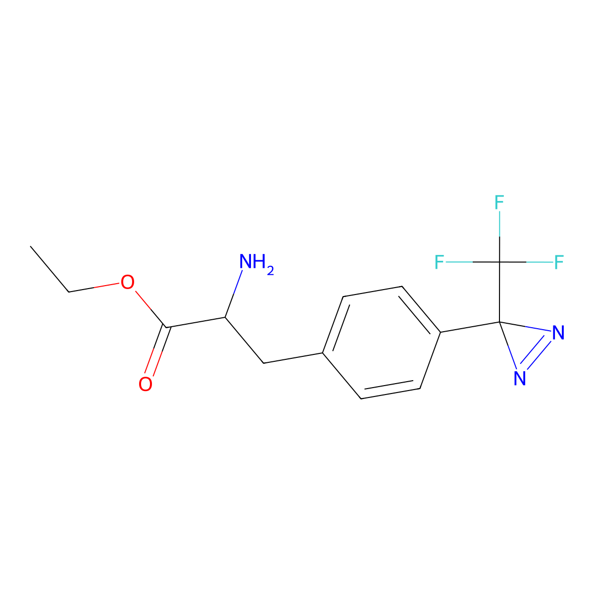 ethyl 2-amino-3-{4-[3-(trifluoromethyl)-3H-diazirin-3-yl]phenyl}propanoate molecular structure, CAS 2803826-85-7