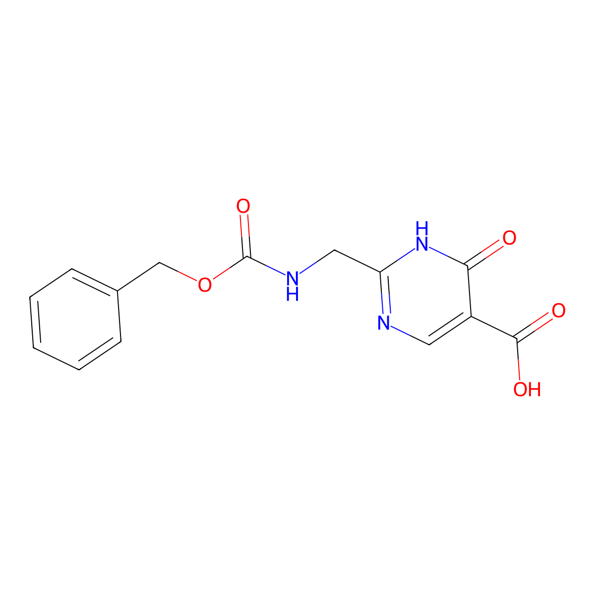2-({[(Benzyloxy)carbonyl]amino}methyl)-4-hydroxypyrimidine-5-carboxylic acid molecular structure, CAS 2803827-04-3