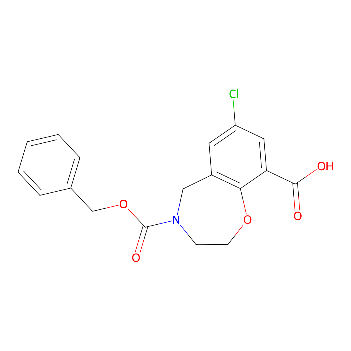 4-[(Benzyloxy)carbonyl]-7-chloro-2,3,4,5-tetrahydro-1,4-benzoxazepine-9-carboxylic acid molecular structure, CAS 2803827-07-6