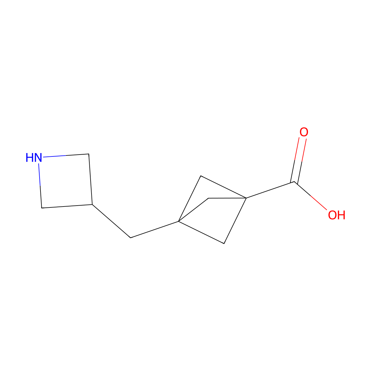 3-[(Azetidin-3-yl)methyl]bicyclo[1.1.1]pentane-1-carboxylic acid molecular structure, CAS 2803827-09-8