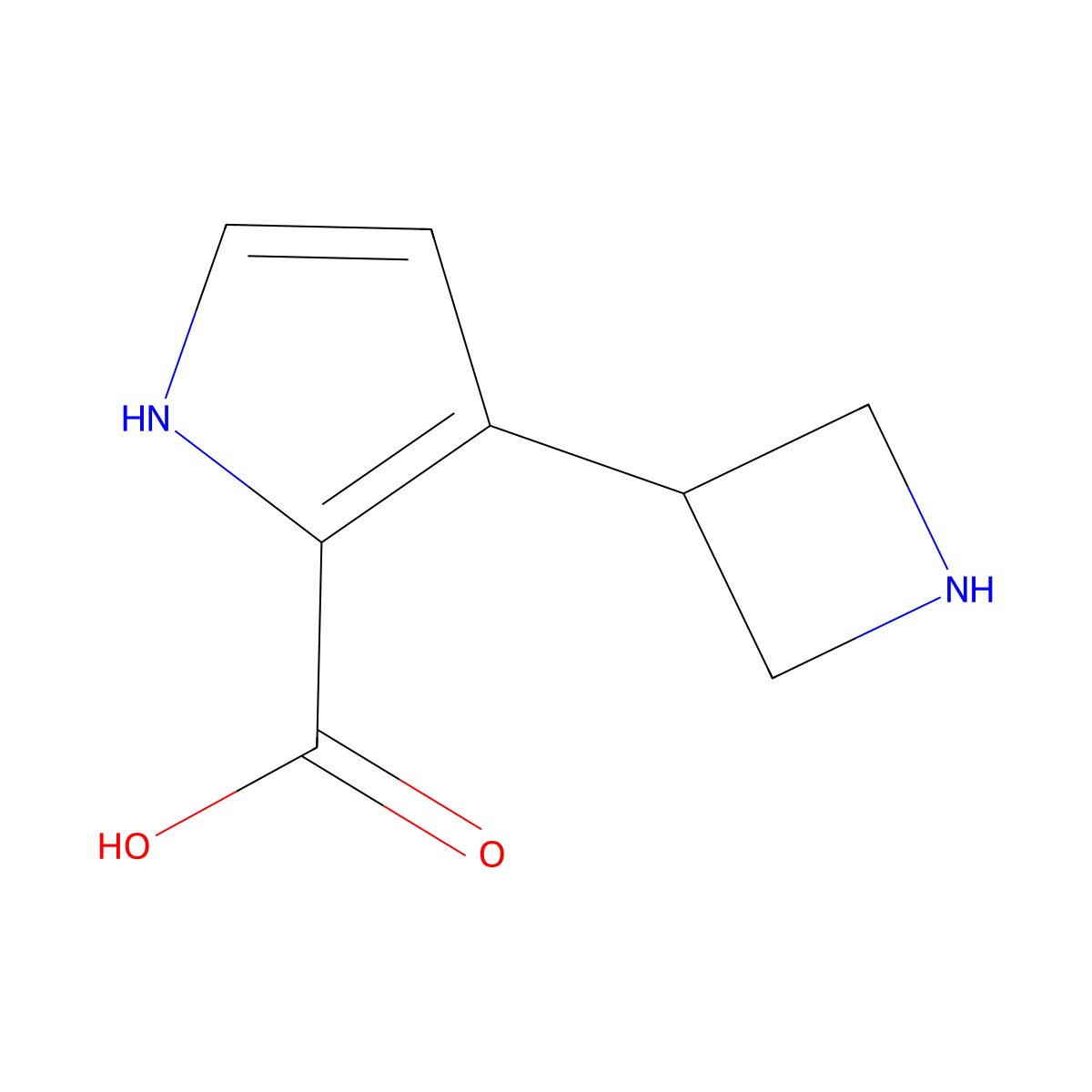 3-(azetidin-3-yl)-1H-pyrrole-2-carboxylic acid molecular structure, CAS 2803827-10-1