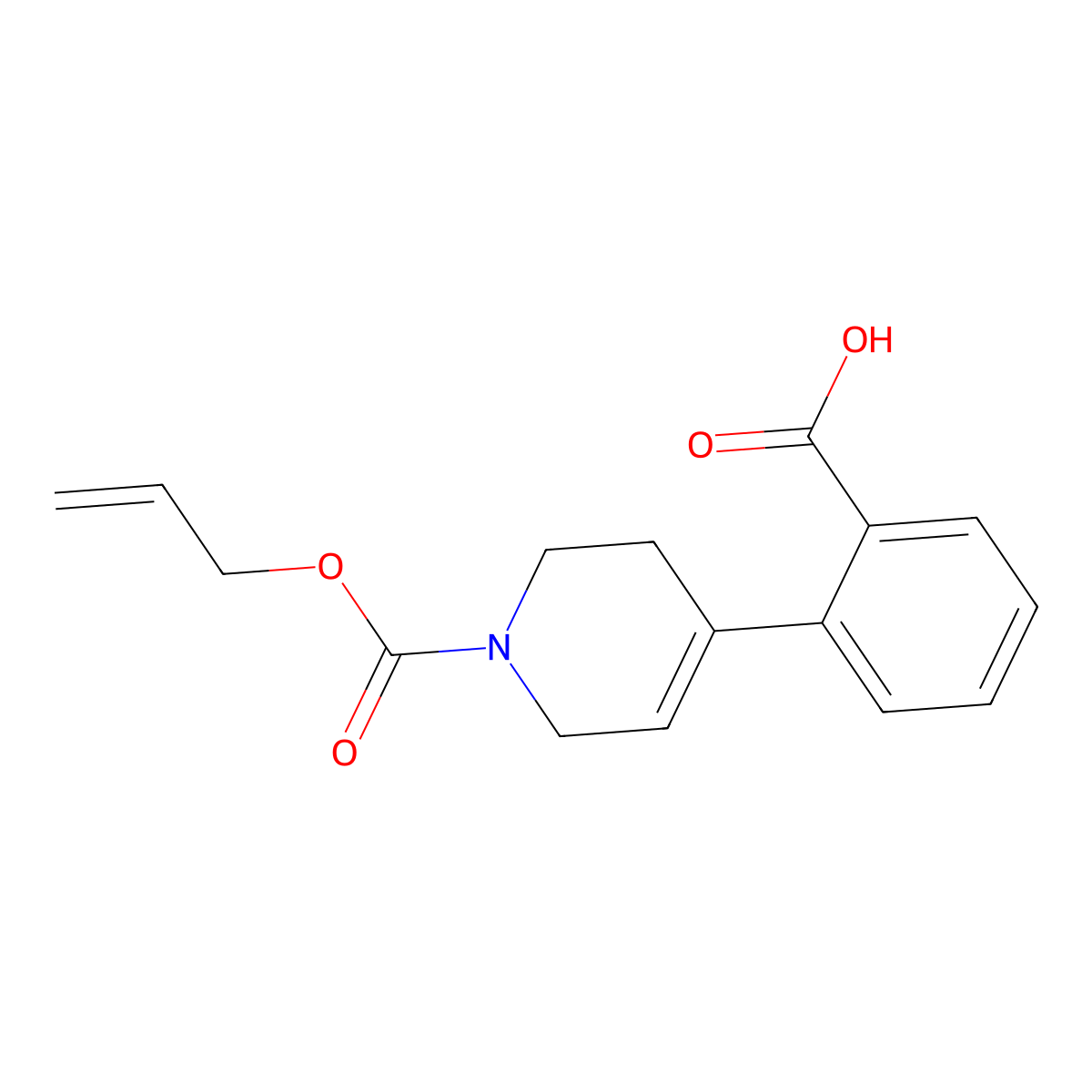2-{1-[(Prop-2-en-1-yloxy)carbonyl]-1,2,3,6-tetrahydropyridin-4-yl}benzoic acid molecular structure, CAS 2803827-22-5