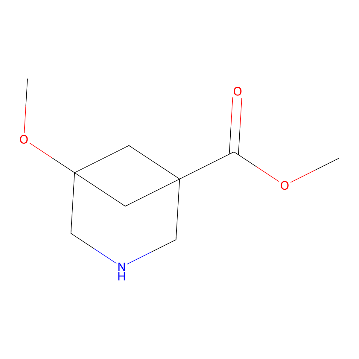 Methyl 5-methoxy-3-azabicyclo[3.1.1]heptane-1-carboxylate molecular structure, CAS 2803827-28-1