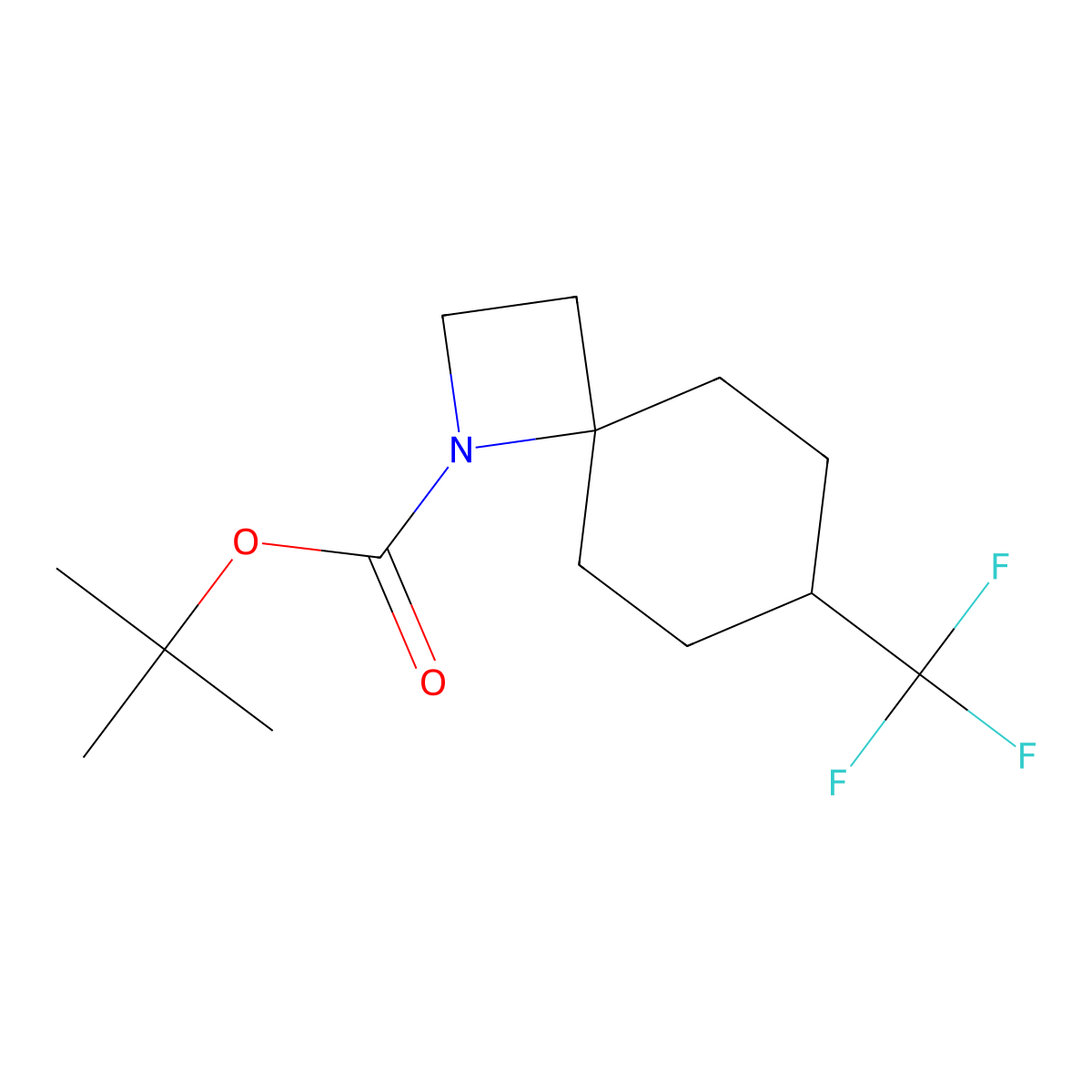 Tert-butyl 7-(trifluoromethyl)-1-azaspiro[3.5]nonane-1-carboxylate molecular structure, CAS 2803827-32-7