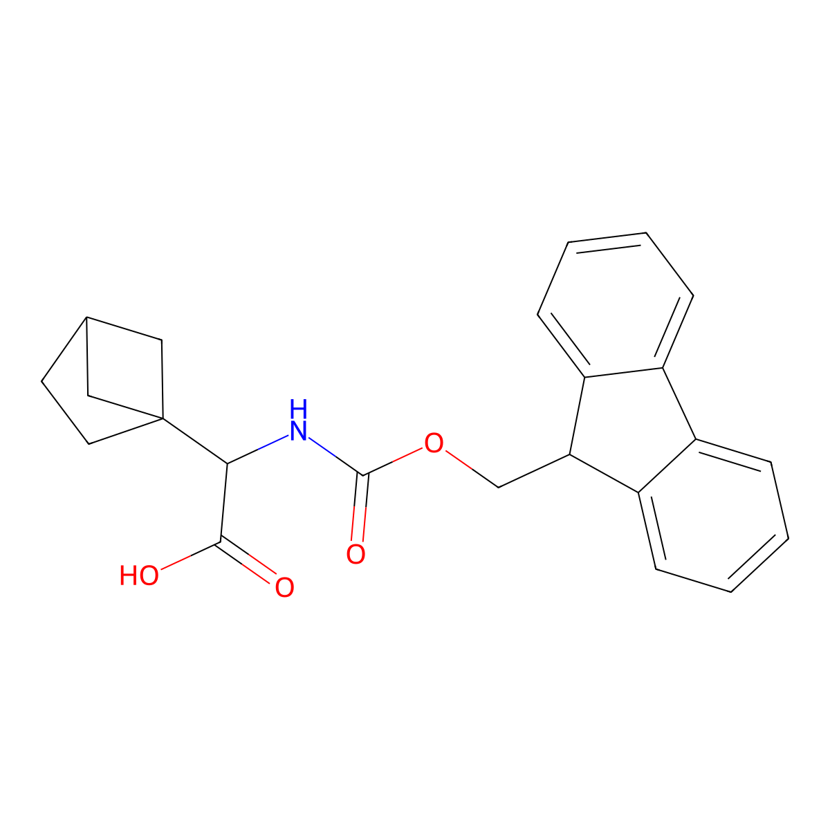 2-{bicyclo[2.1.1]hexan-1-yl}-2-({[(9H-fluoren-9-yl)methoxy]carbonyl}amino)aceticacid molecular structure, CAS 2803827-35-0