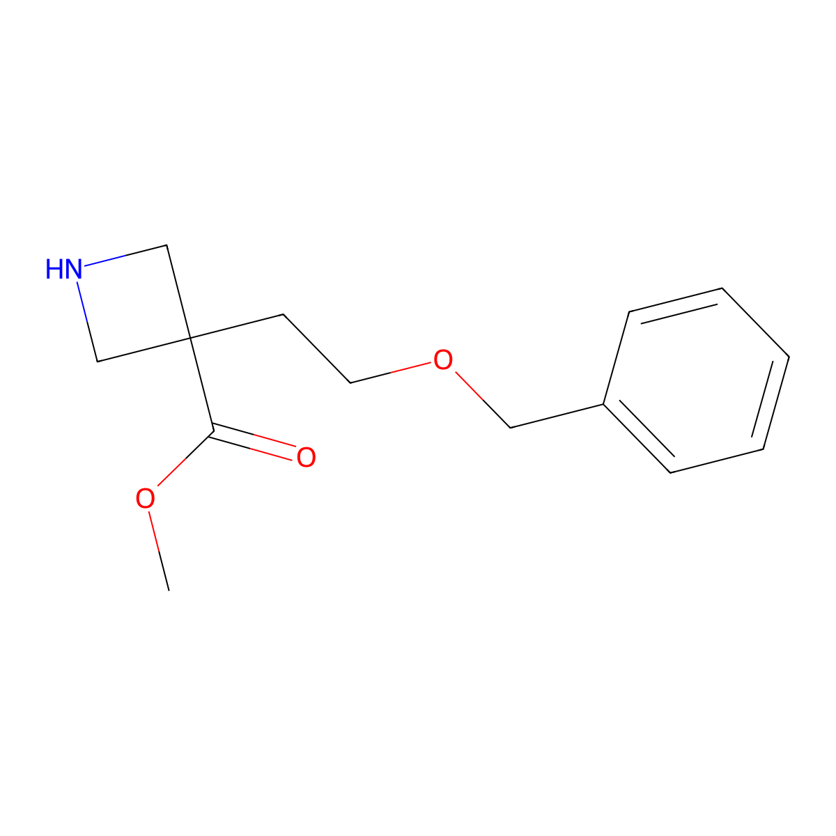 Methyl 3-[2-(benzyloxy)ethyl]azetidine-3-carboxylate molecular structure, CAS 2803827-41-8