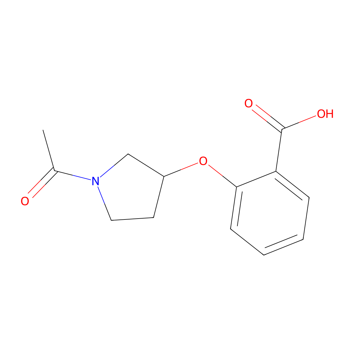 2-[(1-Acetylpyrrolidin-3-yl)oxy]benzoic acid molecular structure, CAS 2803827-42-9