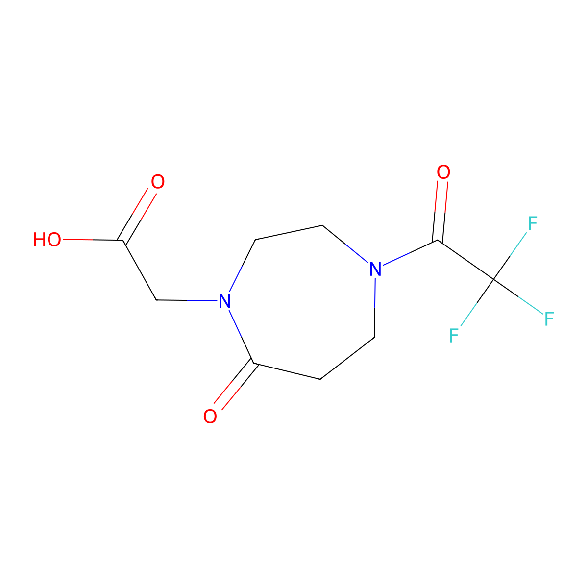 2-[7-Oxo-4-(2,2,2-trifluoroacetyl)-1,4-diazepan-1-yl]acetic acid molecular structure, CAS 2803827-45-2