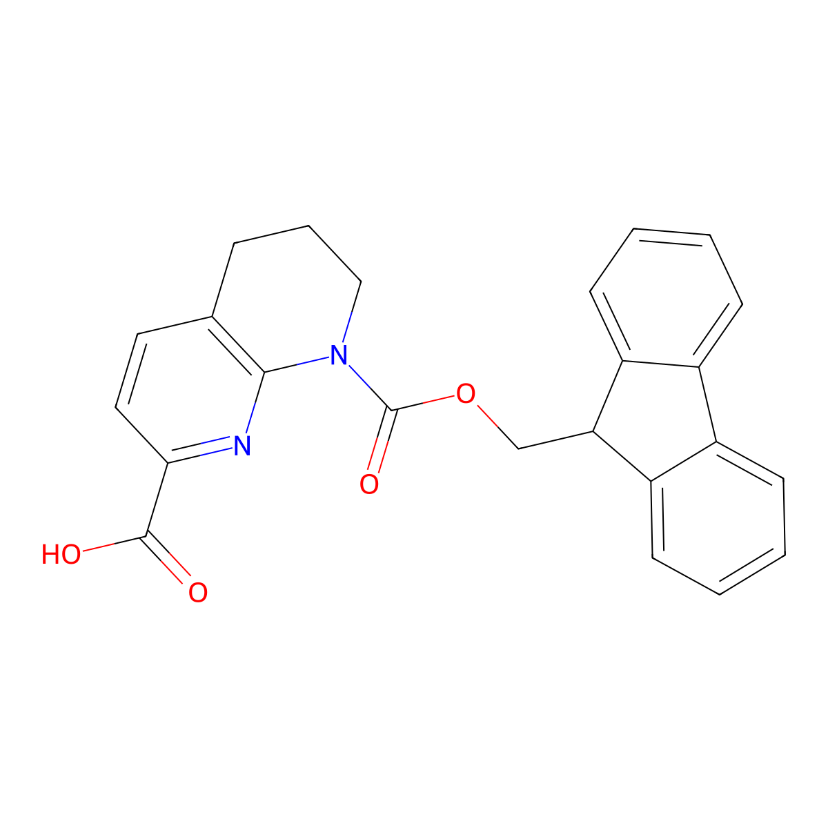 8-{[(9H-fluoren-9-yl)methoxy]carbonyl}-5,6,7,8-tetrahydro-1,8-naphthyridine-2-carboxylic acid molecular structure, CAS 2803827-46-3