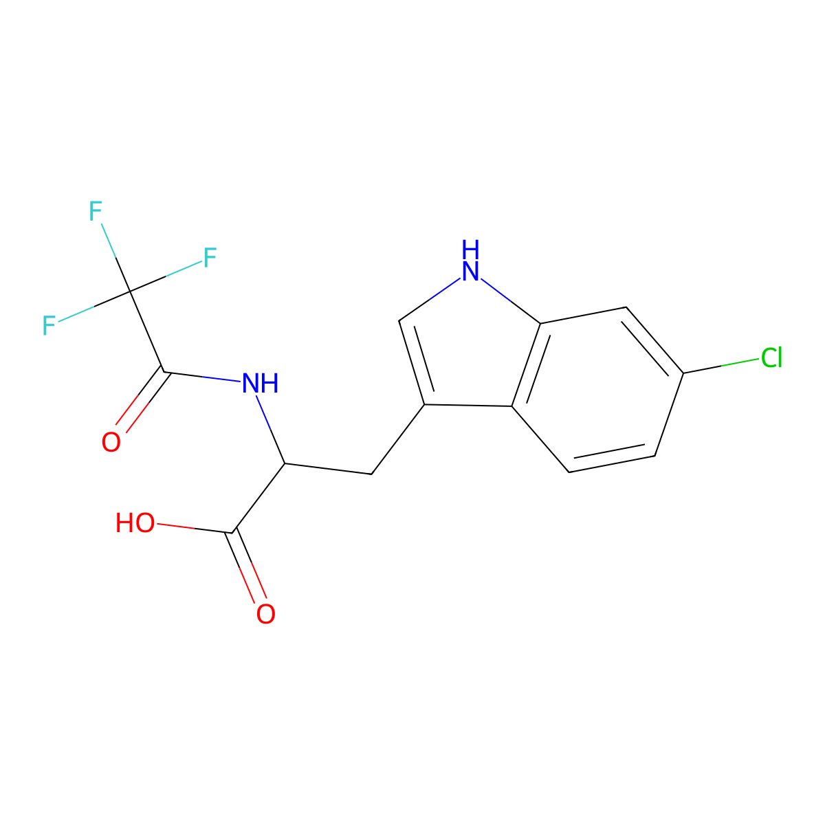 3-(6-chloro-1H-indol-3-yl)-2-(2,2,2-trifluoroacetamido)propanoic acid molecular structure, CAS 2803827-48-5