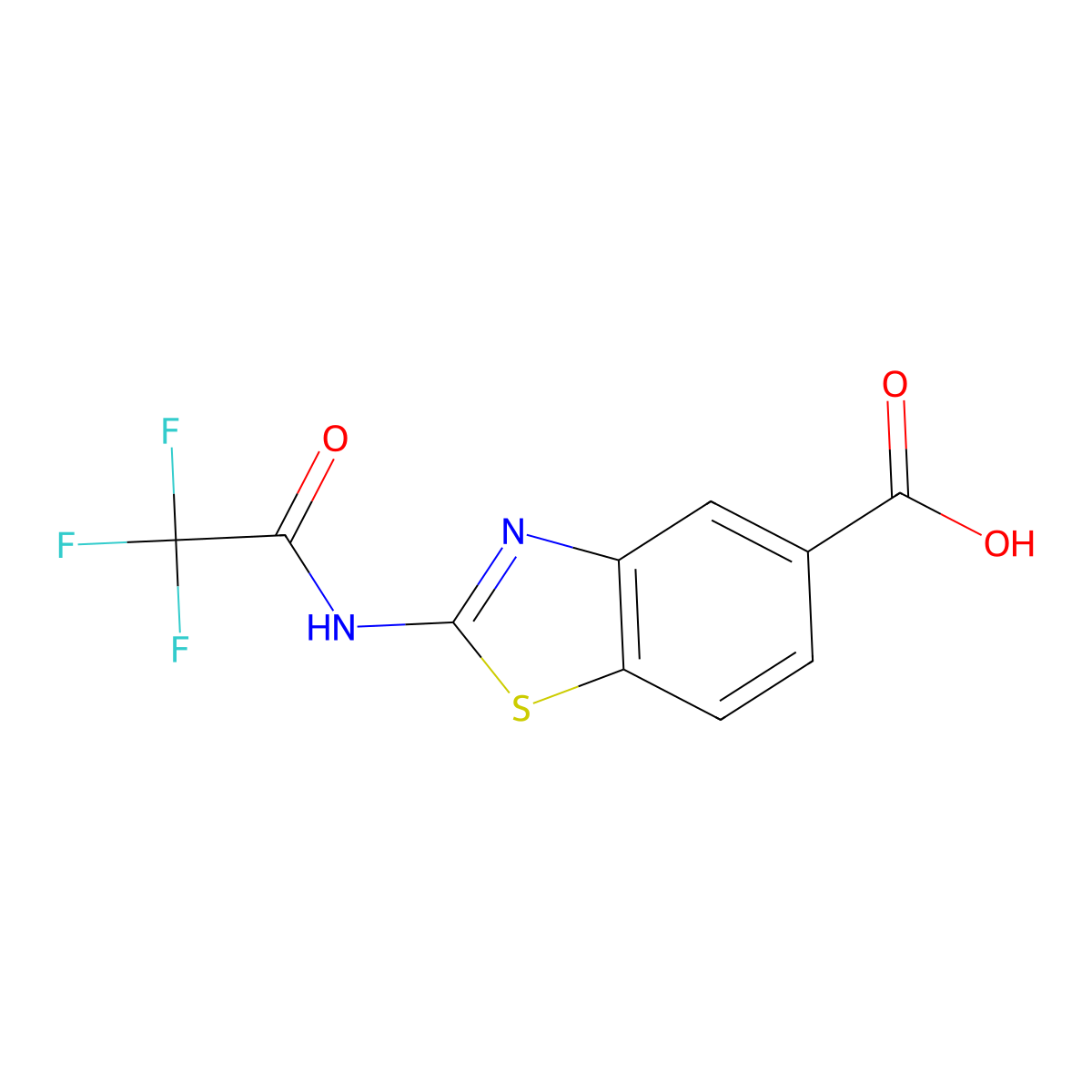 2-(2,2,2-Trifluoroacetamido)-1,3-benzothiazole-5-carboxylic acid molecular structure, CAS 2803827-54-3