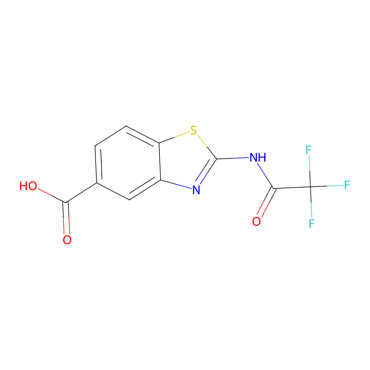 2-(2,2,2-Trifluoroacetamido)-1,3-benzothiazole-5-carboxylic acid molecular structure, CAS 2803827-54-3