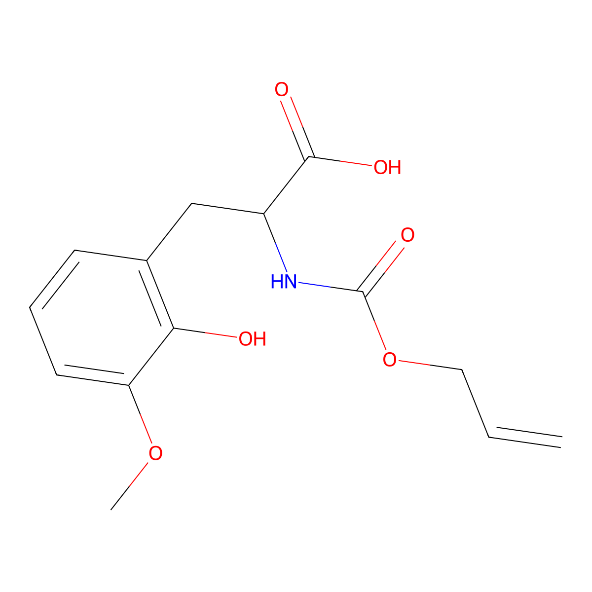 3-(2-Hydroxy-3-methoxyphenyl)-2-{[(prop-2-en-1-yloxy)carbonyl]amino}propanoic acid molecular structure, CAS 2803827-57-6