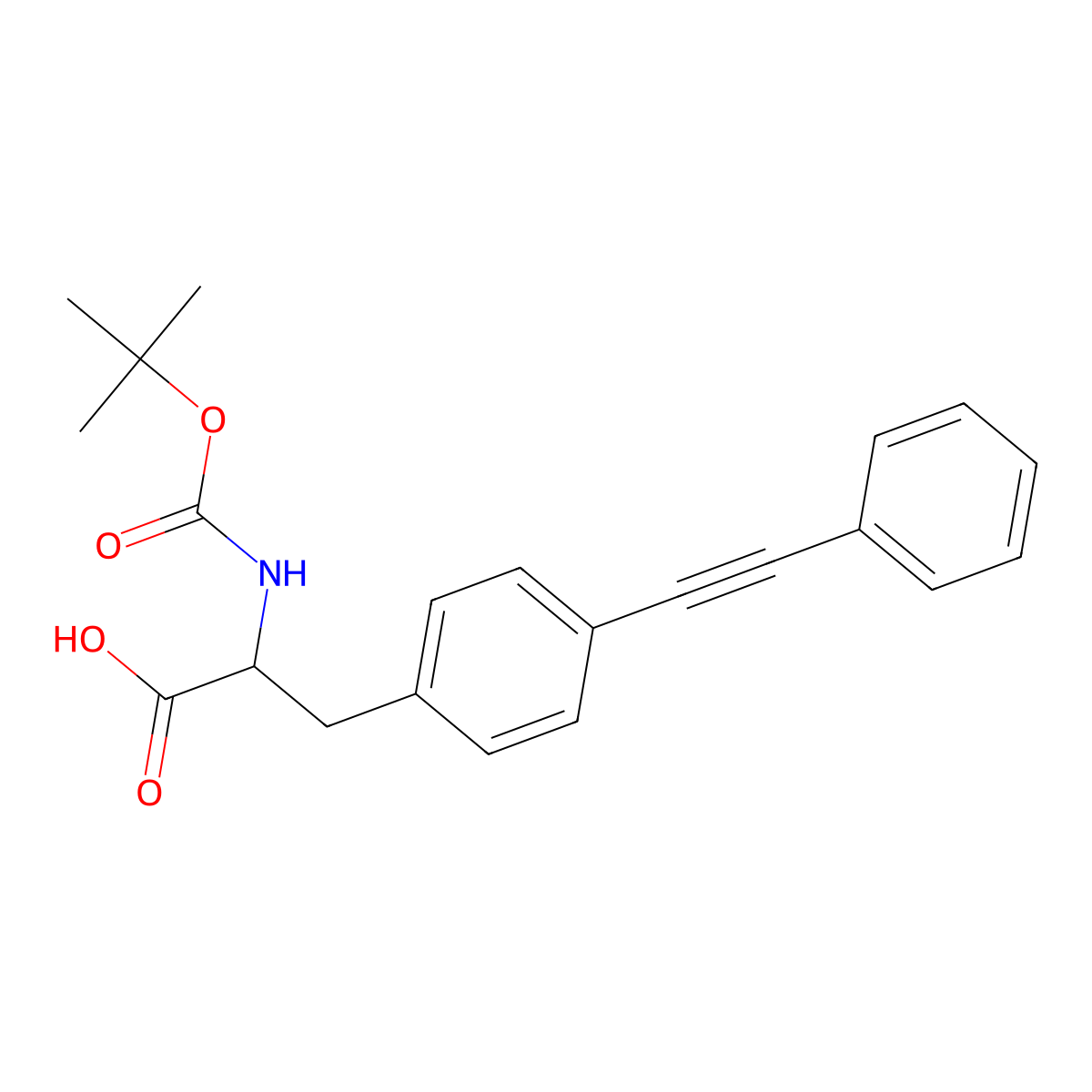 2-{[(Tert-butoxy)carbonyl]amino}-3-[4-(2-phenylethynyl)phenyl]propanoic acid molecular structure, CAS 2803827-62-3