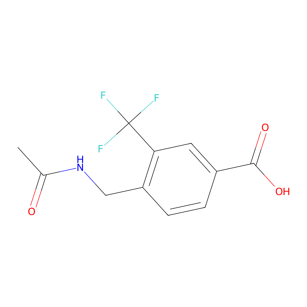 4-(Acetamidomethyl)-3-(trifluoromethyl)benzoic acid molecular structure, CAS 2803827-63-4