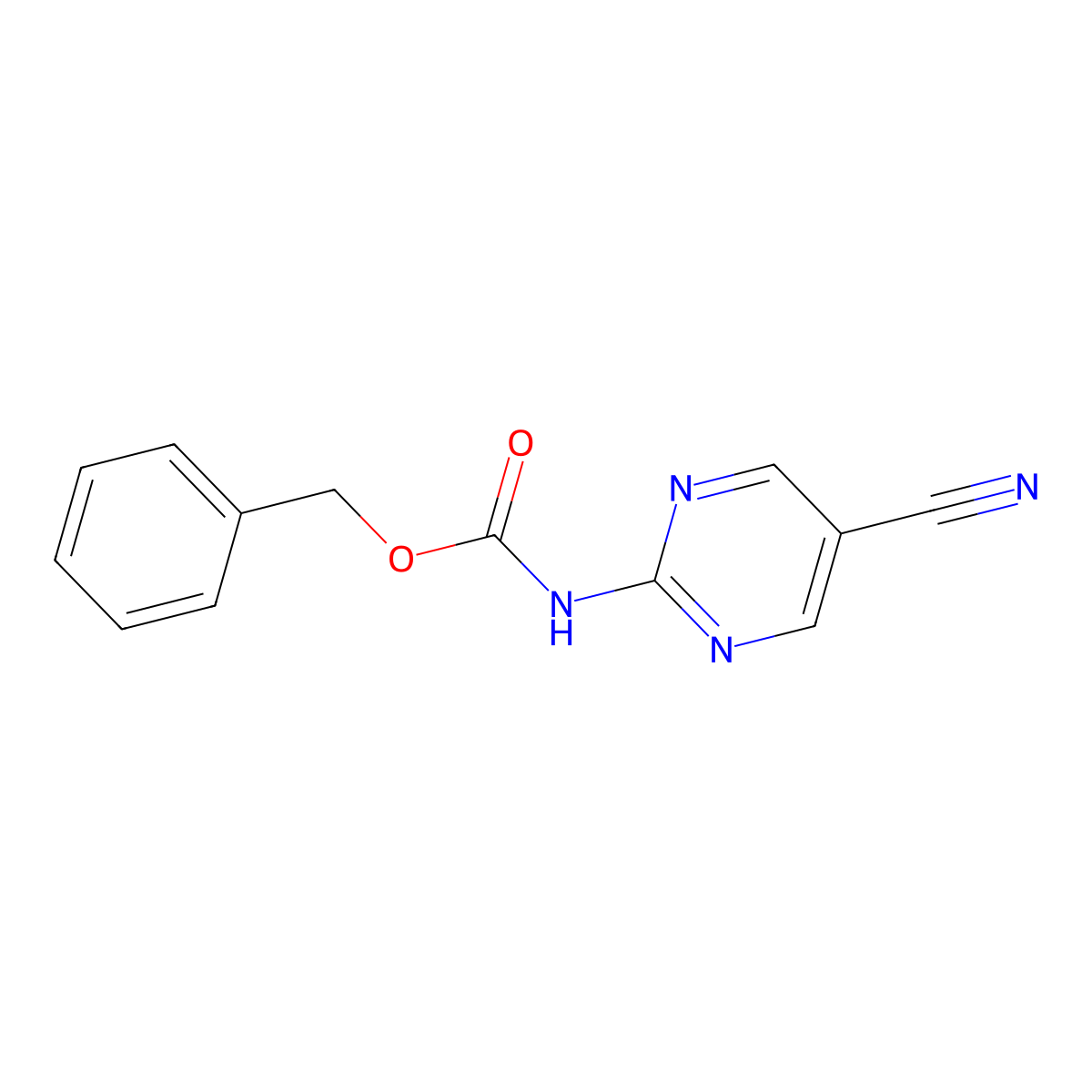 benzyl N-(5-cyanopyrimidin-2-yl)carbamate molecular structure, CAS 2803827-64-5