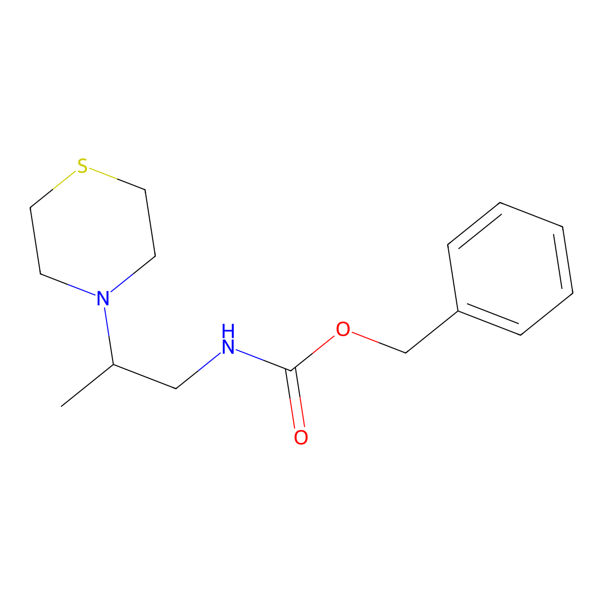 benzyl N-[2-(thiomorpholin-4-yl)propyl]carbamate molecular structure, CAS 2803827-74-7