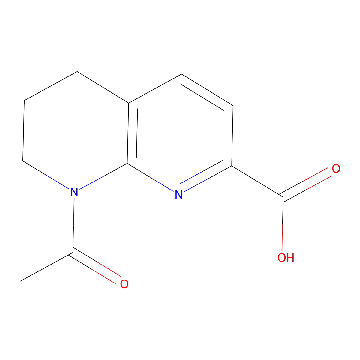 8-Acetyl-5,6,7,8-tetrahydro-1,8-naphthyridine-2-carboxylic acid molecular structure, CAS 2803827-88-3