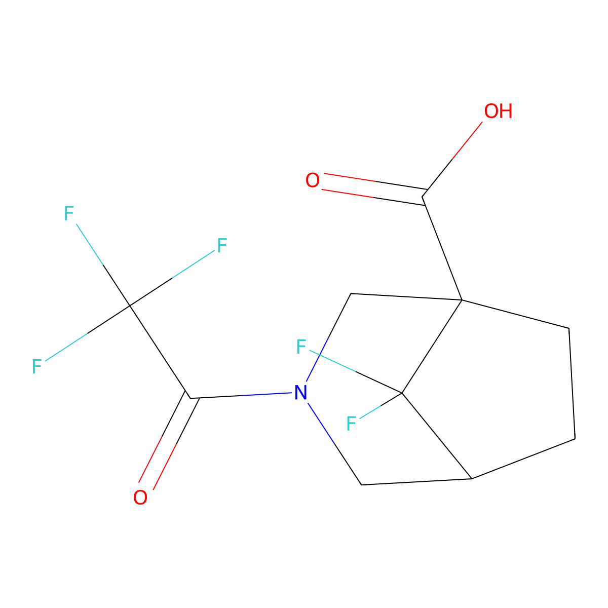 8,8-Difluoro-3-(2,2,2-trifluoroacetyl)-3-azabicyclo[3.2.1]octane-1-carboxylic acid molecular structure, CAS 2803827-89-4