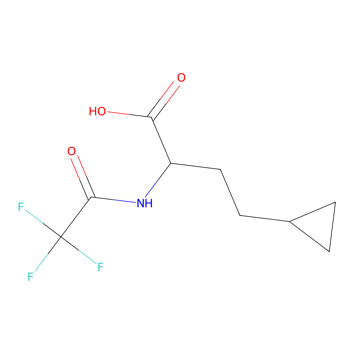 4-Cyclopropyl-2-(2,2,2-trifluoroacetamido)butanoic acid molecular structure, CAS 2803827-95-2