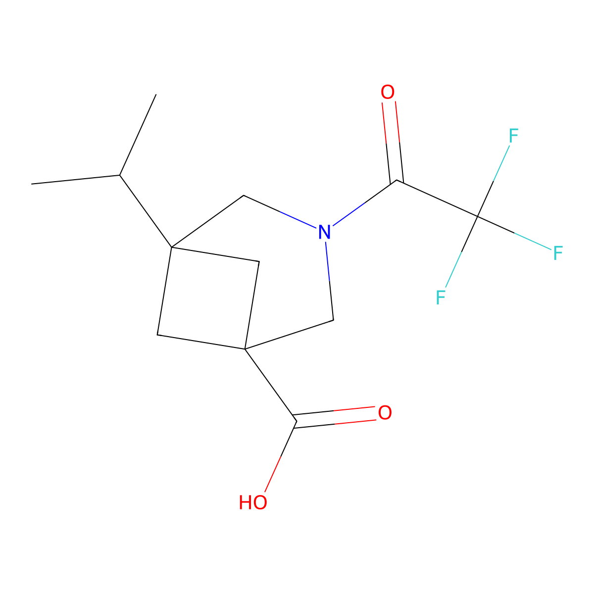 5-(Propan-2-yl)-3-(2,2,2-trifluoroacetyl)-3-azabicyclo[3.1.1]heptane-1-carboxylic acid molecular structure, CAS 2803828-25-1