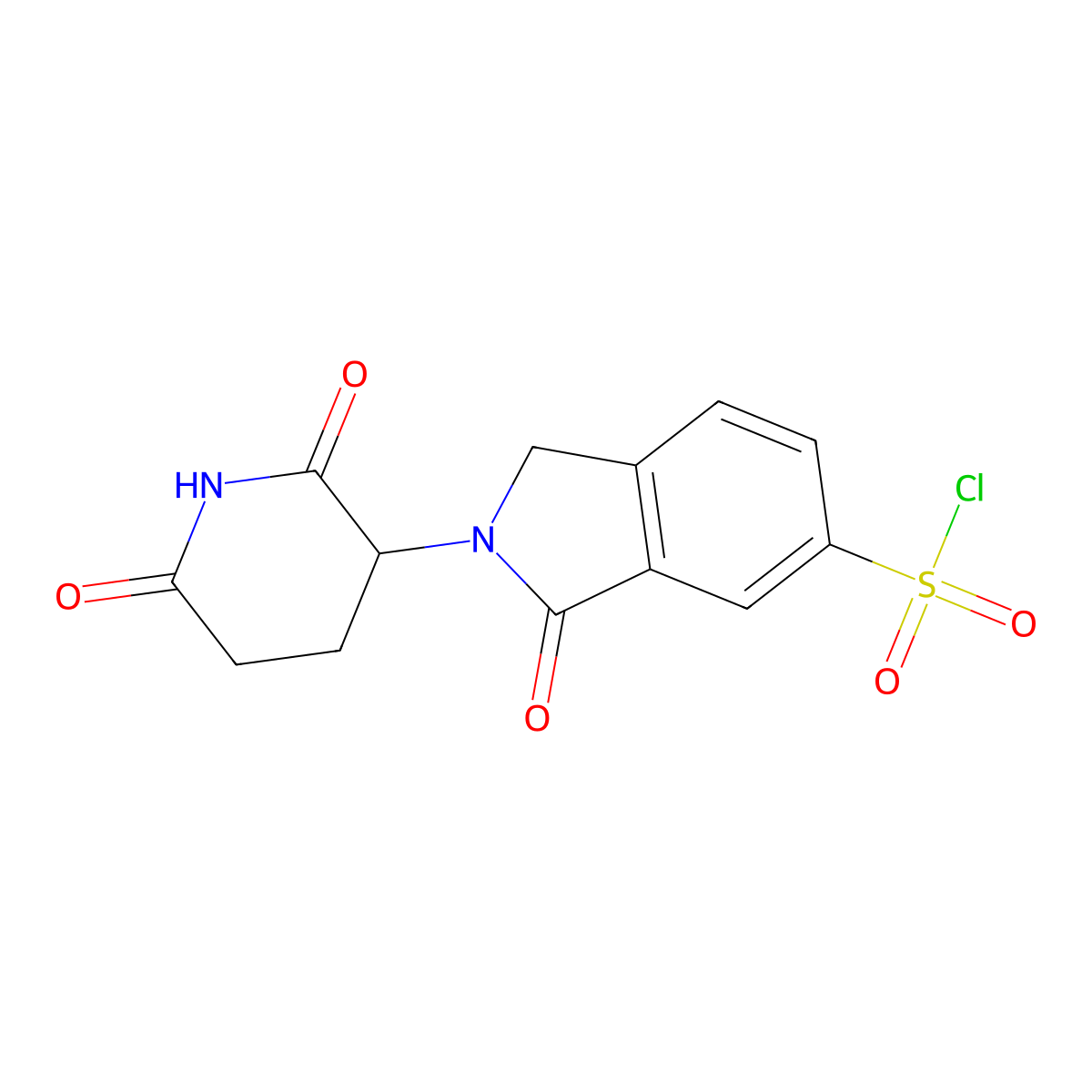 2-(2,6-dioxopiperidin-3-yl)-3-oxo-2,3-dihydro-1H-isoindole-5-sulfonyl chloride molecular structure, CAS 2803828-31-9